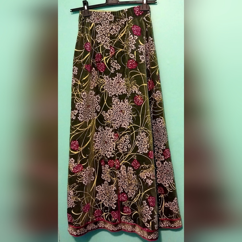 EMILIO PUCCI for SAKS FIFTH AVE...vintage velvet Maxi hostess skirt..PRISTINE!!